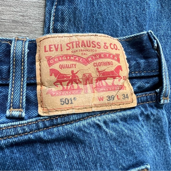 Levi's Men's 501 Original Shrink to Fit Regular Fit Straight Leg Jeans sz 38x34 - Picture 4 of 10